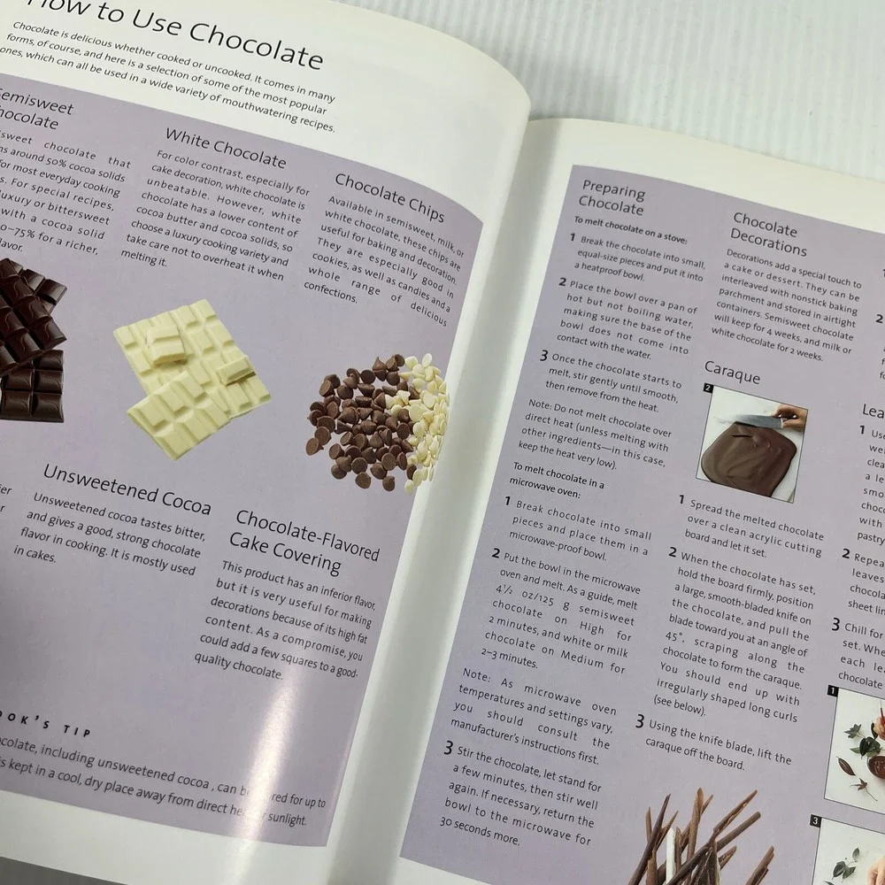 Cook's Library Chocolate Cookbook Recipes Desserts 2003 Hardcover Dust Jacket